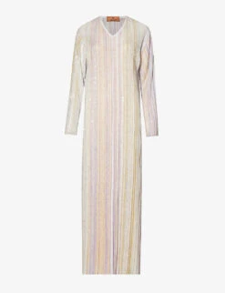Missoni Striped Sequin-embellished Knitted Maxi Dress