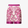 Dolce & Gabbana Maioliche Graphic-print Silk Shorts -Whistles Store R04188995 TRISMAIOLICHEFUXIA M