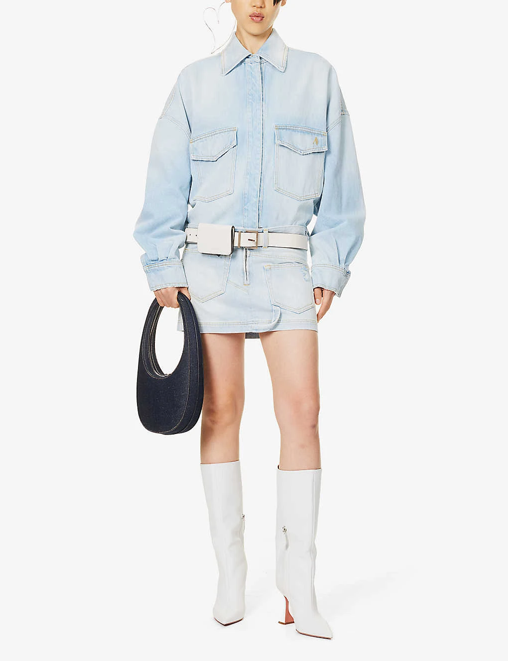 Abra Logo-embroidered Denim Mini Skirt 4 Abra Logo-embroidered Denim Mini Skirt - Image 2