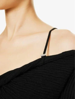 Desai Knot-detail Knitted Mini Dress -Whistles Store R04189012 BLACK ALT04