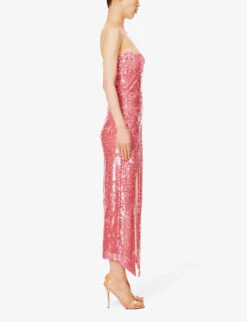 Bustier Sequin-embellished Midi Dress -Whistles Store R04189020 LIGHTPINK ALT02