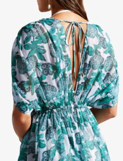 Ted Baker Luisah Floral-print Woven Maxi Cover-up -Whistles Store R04189318 WHITE ALT04