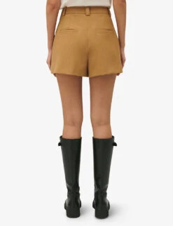 CLAUDIE PIERLOT Eden Pleated Stretch-woven Shorts -Whistles Store R04189891 BRUNS ALT03