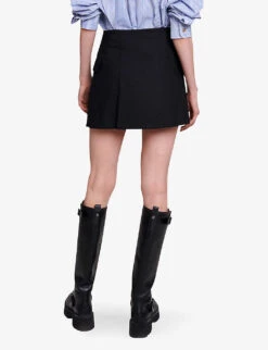 Maje Jakino High-waisted Cargo-pocket Stretch-woven Wrap Mini Skirt 10 Maje Jakino High-waisted Cargo-pocket Stretch-woven Wrap Mini Skirt -Whistles Store R04190038 NOIRGRIS ALT03