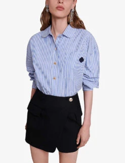 Maje Jakino High-waisted Cargo-pocket Stretch-woven Wrap Mini Skirt 11 Maje Jakino High-waisted Cargo-pocket Stretch-woven Wrap Mini Skirt -Whistles Store R04190038 NOIRGRIS ALT04