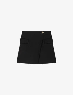 Maje Jakino High-waisted Cargo-pocket Stretch-woven Wrap Mini Skirt