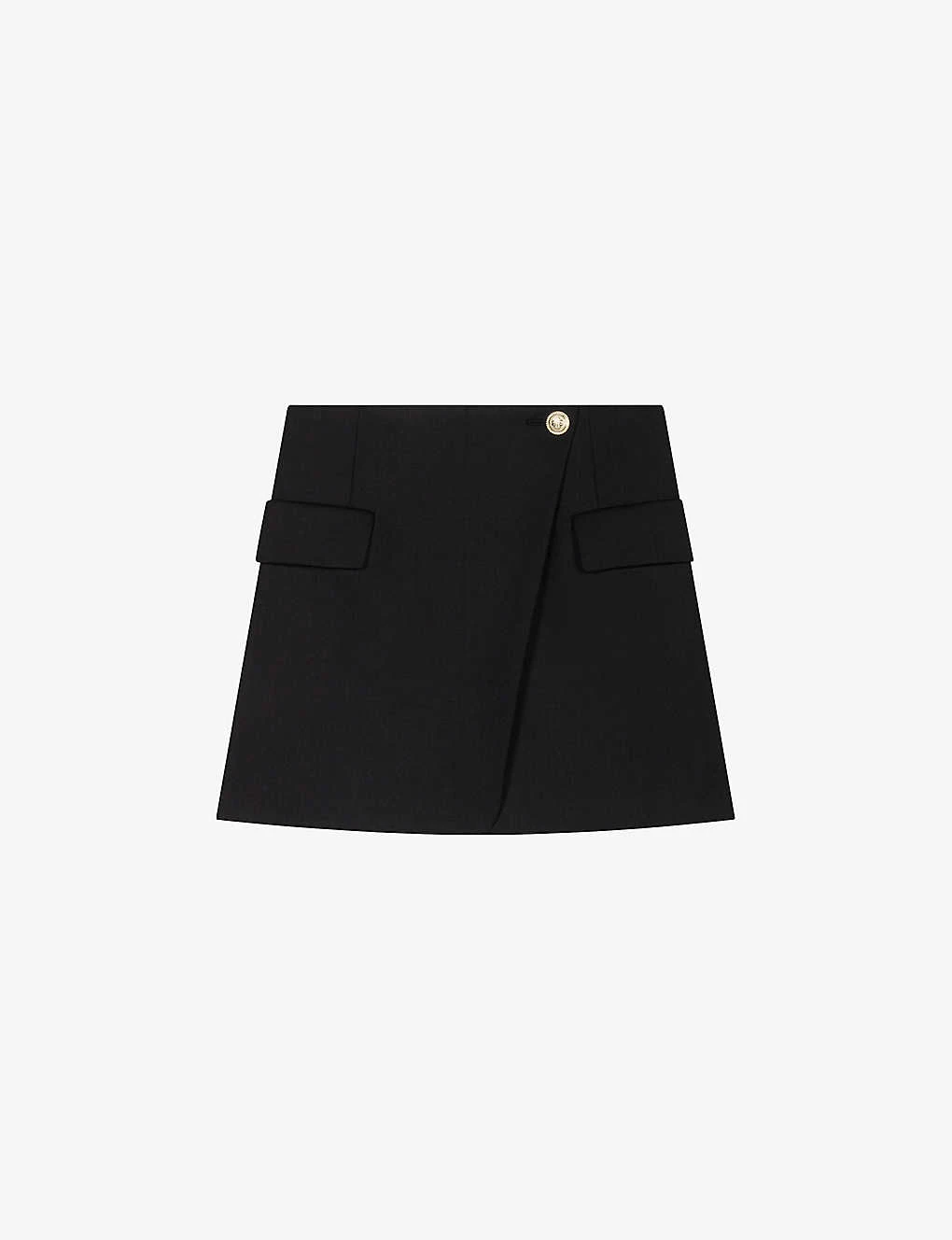 Maje Jakino High-waisted Cargo-pocket Stretch-woven Wrap Mini Skirt 3 Maje Jakino High-waisted Cargo-pocket Stretch-woven Wrap Mini Skirt