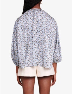 Maje Lipetila Floral-print Woven Blouse -Whistles Store R04190273 IMPRIME ALT02