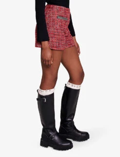 Maje Italete Chain-embellished Tweed Shorts 9 Maje Italete Chain-embellished Tweed Shorts -Whistles Store R04190440 ROUGES ALT02