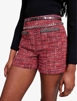Maje Italete Chain-embellished Tweed Shorts 11 Maje Italete Chain-embellished Tweed Shorts -Whistles Store R04190440 ROUGES ALT04