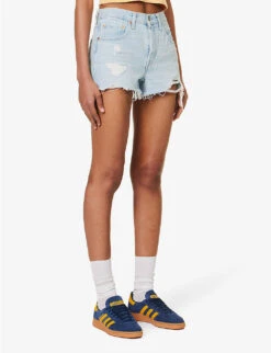 Levis 501 Original High-rise Stretch-denim Shorts -Whistles Store R04191368 PROMISEME ALT02