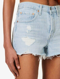 Levis 501 Original High-rise Stretch-denim Shorts -Whistles Store R04191368 PROMISEME ALT04