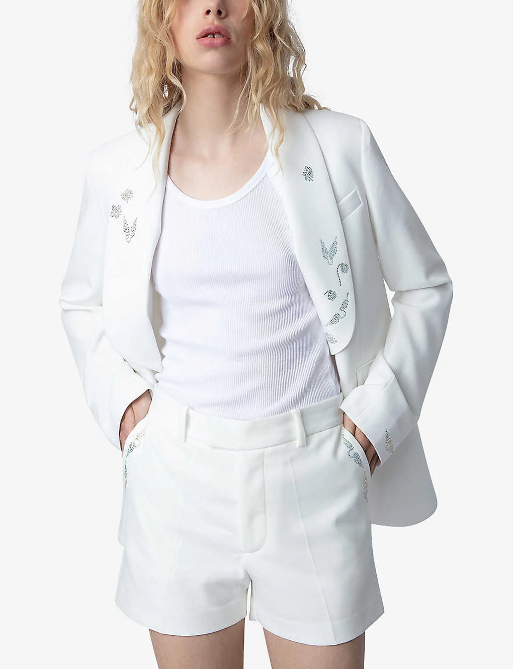 Zadig & Voltaire Please Crystal-embellished Stretch-woven Shorts 5 Zadig & Voltaire Please Crystal-embellished Stretch-woven Shorts - Image 3