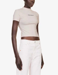 Baby Slim-fit Logo-print Cotton-blend Top -Whistles Store R04192039 PINKBLACK ALT02