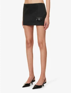 Prada Zipped-pouch Re-Nylon Mini Skirt 9 Prada Zipped-pouch Re-Nylon Mini Skirt -Whistles Store R04192398 NERO ALT02