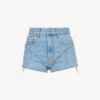 Mugler Crystal-embellished Mid-rise Stretch-denim Shorts -Whistles Store R04192667 LIGHTBLUE M