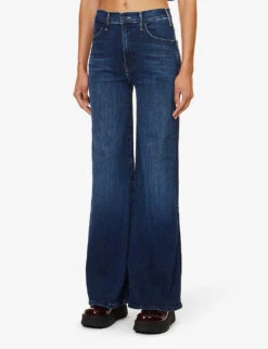 MOTHER The Hustler Wide-leg High-rise Cotton-blend Jeans -Whistles Store R04193824 HEIRLOOM ALT02
