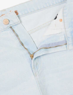 MOTHER SNACKS! Frayed Hem Denim Mini Skirt -Whistles Store R04193827 BLUESLUSHIE ALT06