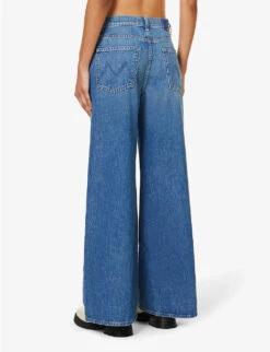 MOTHER Ditcher Roller Sneak Wide-leg High-rise Stretch-denim Jeans -Whistles Store R04193832 HITTHEGROUNDRUNNING ALT03
