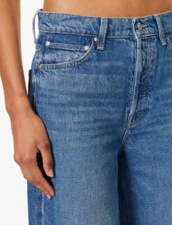 MOTHER Ditcher Roller Sneak Wide-leg High-rise Stretch-denim Jeans -Whistles Store R04193832 HITTHEGROUNDRUNNING ALT04