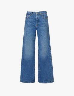 MOTHER Ditcher Roller Sneak Wide-leg High-rise Stretch-denim Jeans