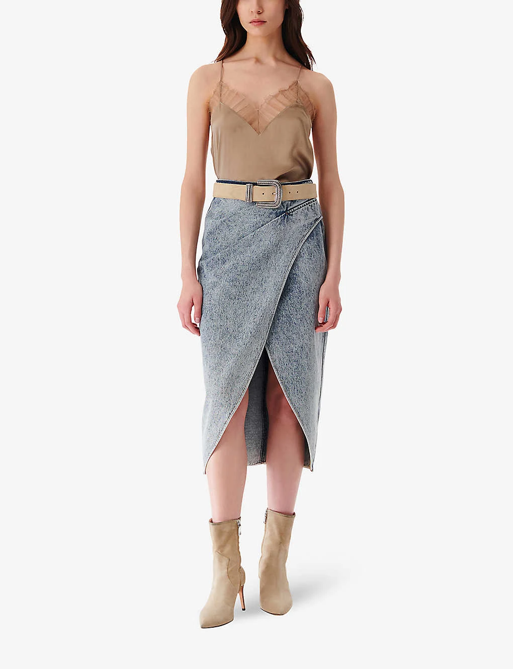 IRO Etana Wrap-front Denim Midi Skirt 4 IRO Etana Wrap-front Denim Midi Skirt - Image 2