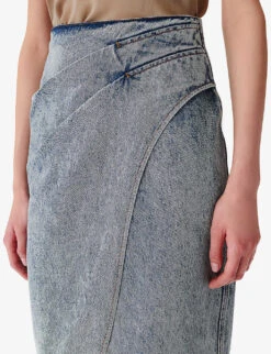IRO Etana Wrap-front Denim Midi Skirt 8 IRO Etana Wrap-front Denim Midi Skirt -Whistles Store R04196514 BLU34 ALT02