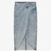 IRO Etana Wrap-front Denim Midi Skirt -Whistles Store R04196514 BLU34 M