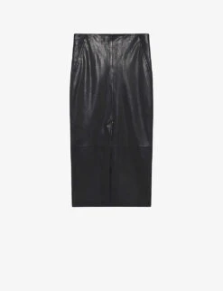 IRO Nadia High-rise Straight-cut Leather Midi Skirt