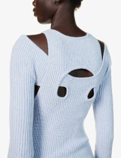 Derry Cut-out Knitted Maxi Dress -Whistles Store R04197559 POWDERBLUE ALT04