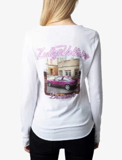 Zadig & Voltaire Tunisien Graphic-print Long-sleeve Cotton T-shirt 10 Zadig & Voltaire Tunisien Graphic-print Long-sleeve Cotton T-shirt -Whistles Store R04198980 BLANC ALT03