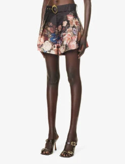 Zimmermann Floral-print High-rise Silk And Cotton-blend Shorts 9 Zimmermann Floral-print High-rise Silk And Cotton-blend Shorts -Whistles Store R04199036 MORISOTBLACKPRINT ALT02