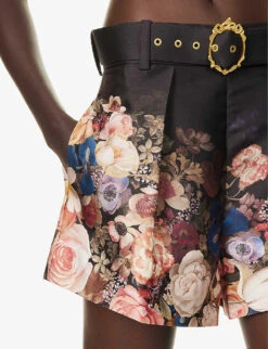 Zimmermann Floral-print High-rise Silk And Cotton-blend Shorts 11 Zimmermann Floral-print High-rise Silk And Cotton-blend Shorts -Whistles Store R04199036 MORISOTBLACKPRINT ALT04