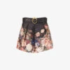 Zimmermann Floral-print High-rise Silk And Cotton-blend Shorts -Whistles Store R04199036 MORISOTBLACKPRINT M