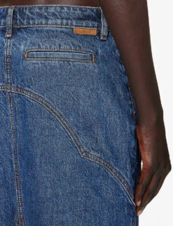 Zimmermann Pleated-panel Denim Midi Skirt -Whistles Store R04199070 SAPPHIRE ALT04