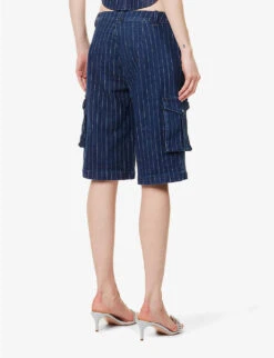 Dune Pinstripe Stretch-cotton Blend Shorts -Whistles Store R04199779 VARSITYPINSTRIPE ALT03