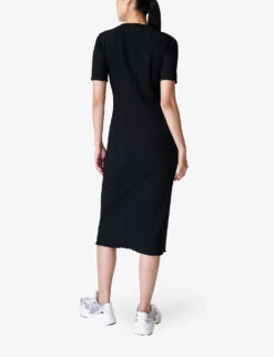 Sweaty Betty Round-neck Ribbed Stretch-knit Midi Dress -Whistles Store R04202138 BLACK ALT03
