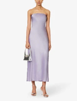 Joana Strapless Silk Midi Dress 8 Joana Strapless Silk Midi Dress -Whistles Store R04203303 AURA ALT01