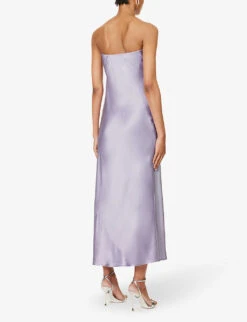 Joana Strapless Silk Midi Dress 10 Joana Strapless Silk Midi Dress -Whistles Store R04203303 AURA ALT03