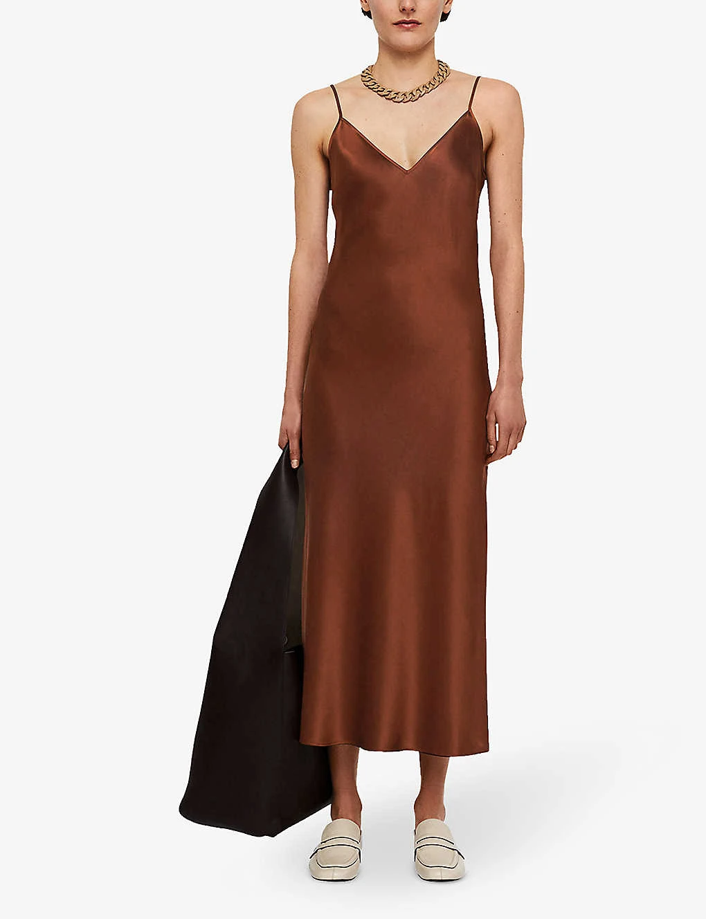 Joseph Clea V-neck Silk Midi Dress 4 Joseph Clea V-neck Silk Midi Dress - Image 2