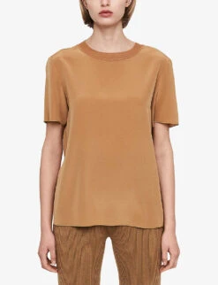 Joseph Rubin Round-neck Silk-crepe Blouse -Whistles Store R04203801 CASSONADE ALT02