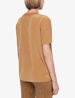 Joseph Rubin Round-neck Silk-crepe Blouse -Whistles Store R04203801 CASSONADE ALT03