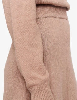 Joseph Flared-hem Ribbed-trim Knitted Maxi Skirt -Whistles Store R04203837 WARMTAUPE ALT02