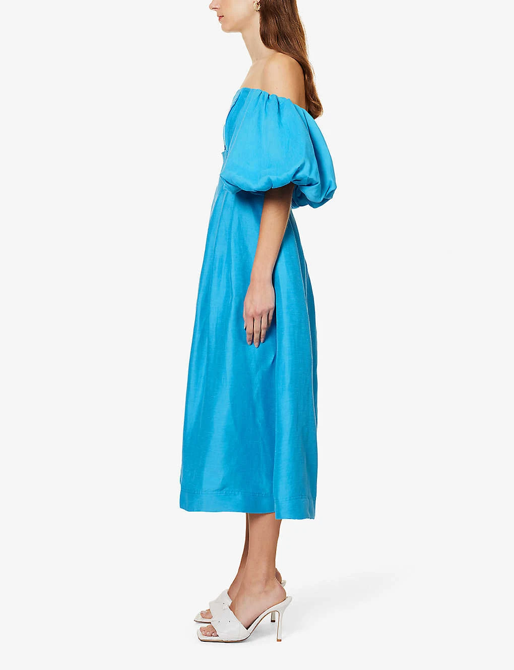 Eugenie Off-the-shoulder Linen-blend Midi Dress 5 Eugenie Off-the-shoulder Linen-blend Midi Dress - Image 3