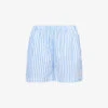 SR Sport Striped High-rise Cotton-poplin Shorts -Whistles Store R04205002 ATLANTIC M