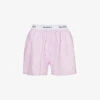 Logo-waistband Striped Tencel Boxer Shorts 2 Logo-waistband Striped Tencel Boxer Shorts -Whistles Store R04205014 PURPLE M