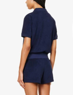 Terry Brand-embroidered Cotton Polo Shirt -Whistles Store R04205021 NAVY ALT03