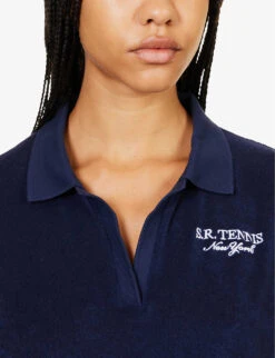 Terry Brand-embroidered Cotton Polo Shirt -Whistles Store R04205021 NAVY ALT04