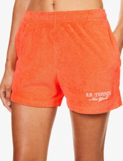 Terry Brand-embroidered Cotton-towelling Shorts 11 Terry Brand-embroidered Cotton-towelling Shorts -Whistles Store R04205028 POMODORO ALT04