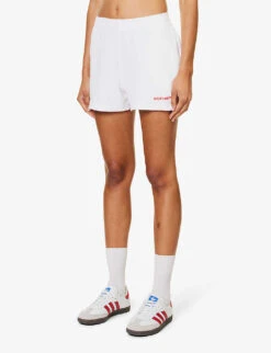 Logo-embroidered Mid-rise Cotton-terry Shorts 9 Logo-embroidered Mid-rise Cotton-terry Shorts -Whistles Store R04205040 WHITE ALT02